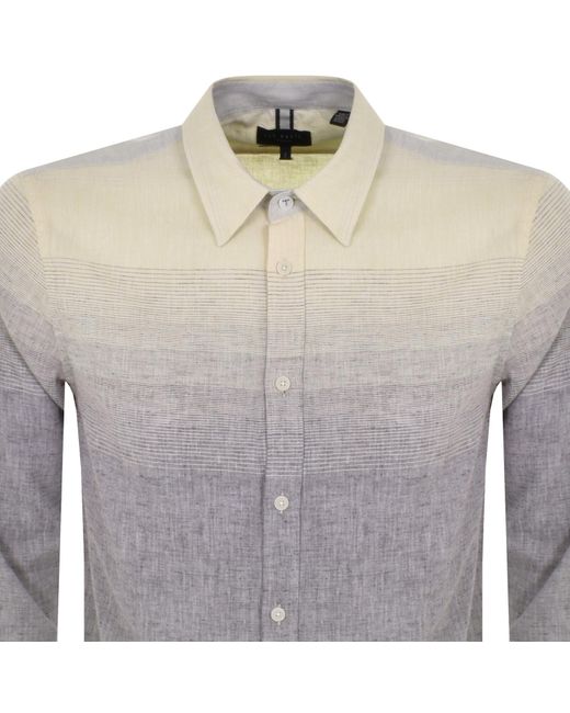 Ted Baker Gray Regular Ombre Long Sleeve Shirt for men