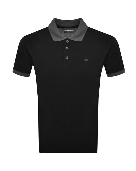 Armani Black Emporio Polo T Shirt for men