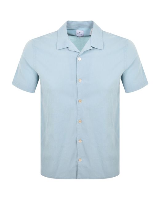 Paul Smith Blue Short Sleeved Regular Fit Shirt for men
