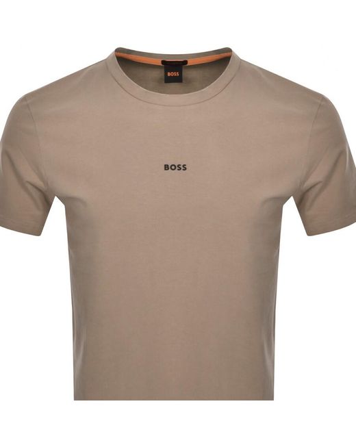 Boss Gray Boss Tchup Logo T Shirt for men