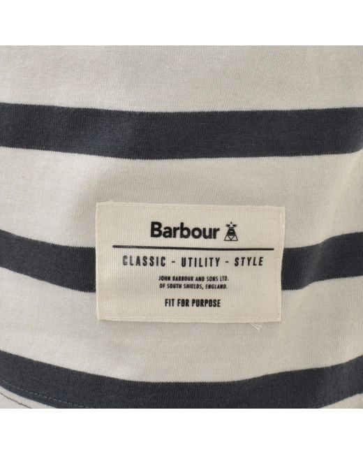 Barbour Gray Handale Stripe T Shirt for men
