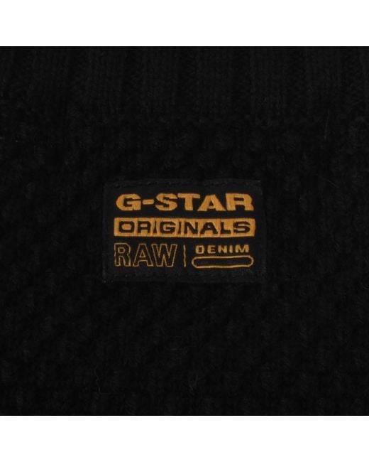 G-Star Black G-Star Structure Mix Knit Jumper for men