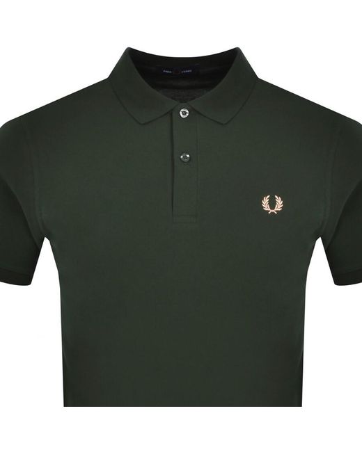 Fred Perry Green Plain Polo T Shirt for men