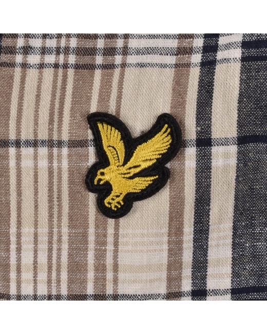 Lyle & Scott Gray Linen Check Shirt for men