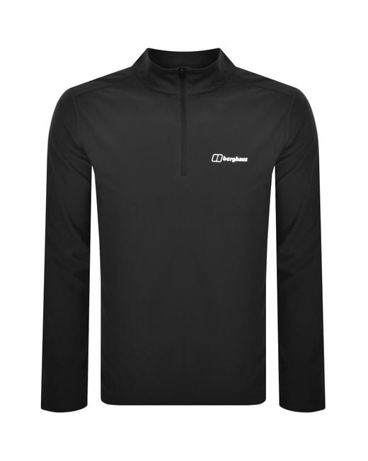 Berghaus Black 24/7 Tech Half Zip T Shirt for men