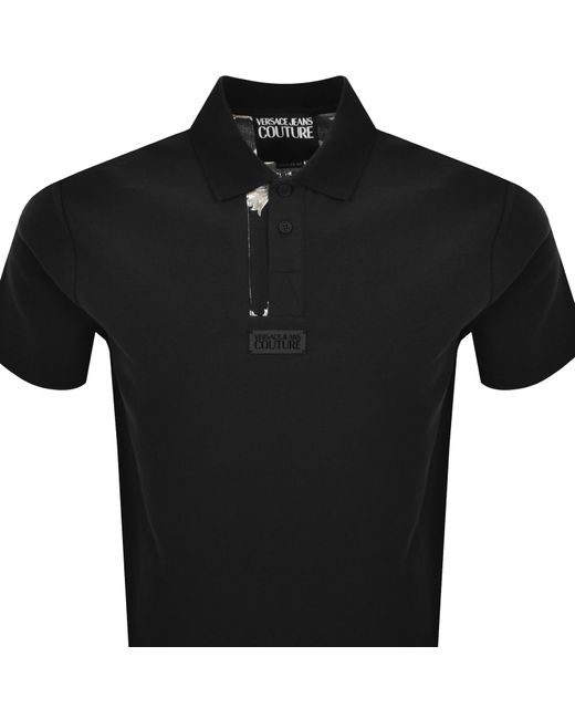 Versace Jeans Black Couture Barocco Polo T Shirt for men