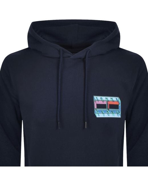 Tommy Hilfiger Blue Essential Flag Logo Hoodie for men