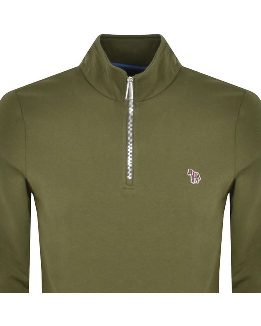 Paul Smith Green Half Zip Sweatshirt for men