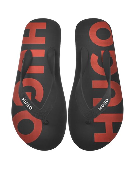 HUGO Black Arvel Flip Flops for men