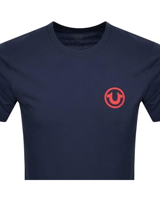 True Religion Blue Buddha Logo T Shirt for men