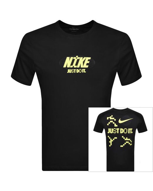Nike Black Crew Neck Logo T Shirt for men