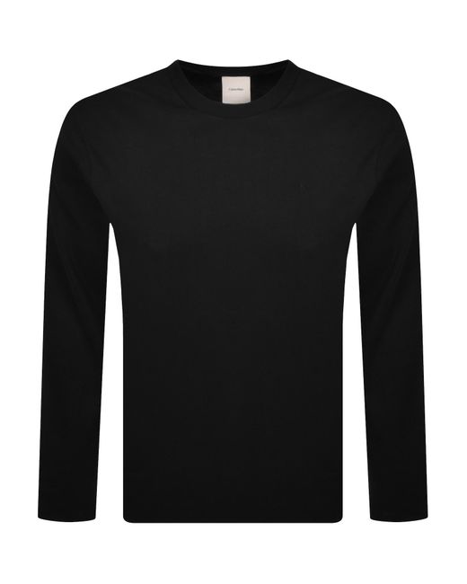 Calvin Klein Black Long Sleeve Interlock T Shirt for men