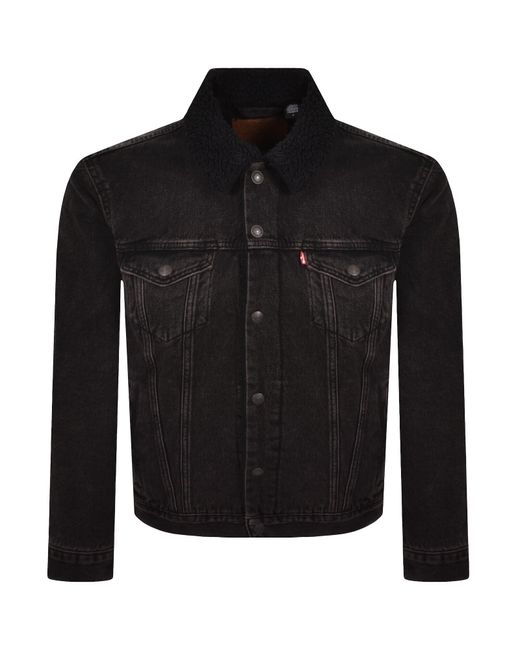 Levi's Black Denim Sherpa Trucker Jacket for men