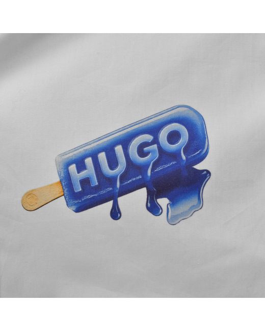 HUGO Blue All Over Print Shirt for men