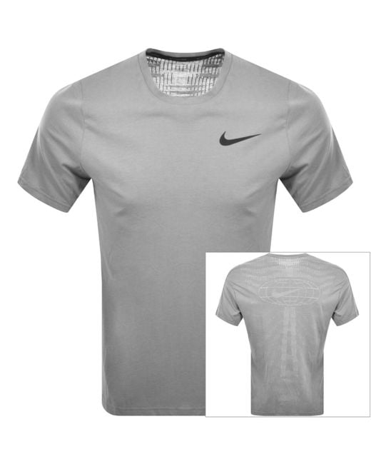 Nike Gray Training Dri Fit Burnout Logo T Shirt for men