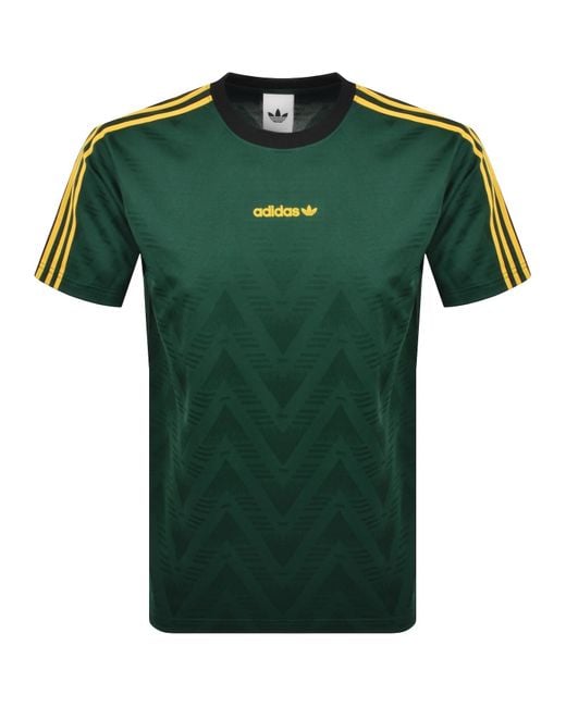 Adidas Originals Green Jacquard Jersey T Shirt for men