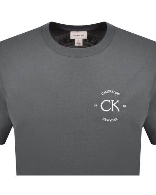 Calvin Klein Gray Jeans Graphic T Shirt for men