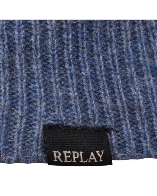 Replay Blue Knitted Jumper for men