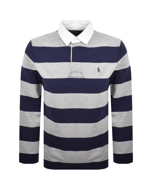 Ralph Lauren Blue Stripe Polo Shirt for men