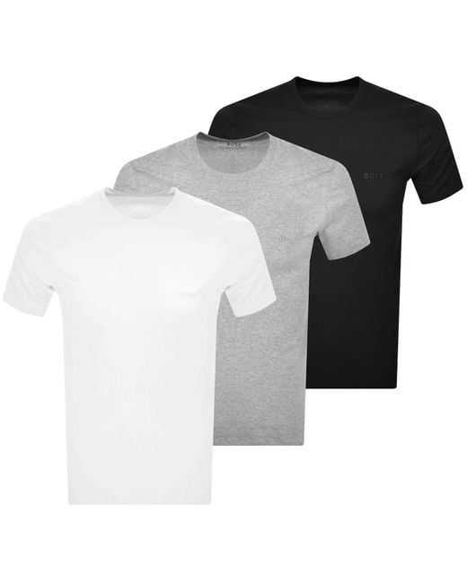 BOSS BUSINESS Black Boss 3 Pack Crew Neck T Shirts for men