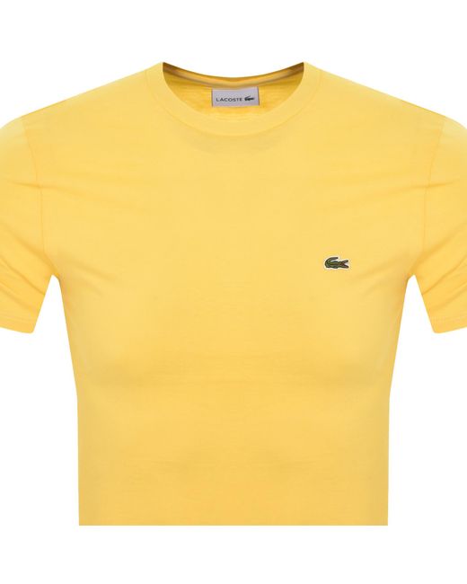 Lacoste Yellow Crew Neck T Shirt for men