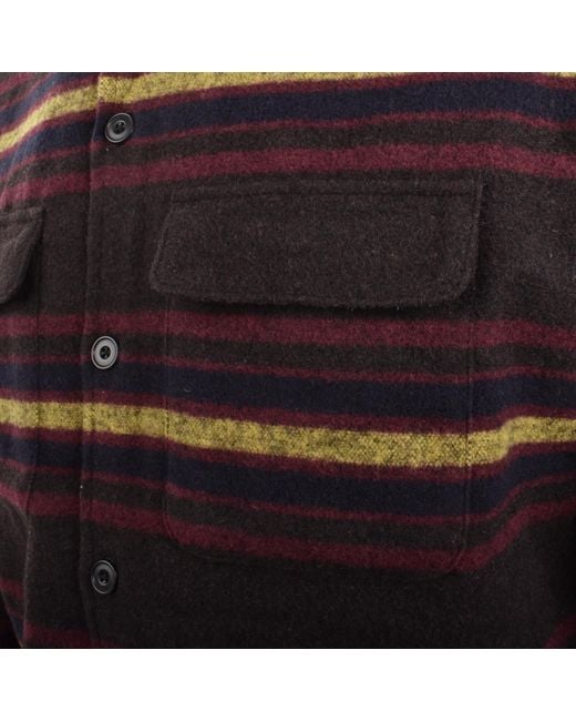 Deus Ex Machina Blue Moto Stripe Overshirt for men