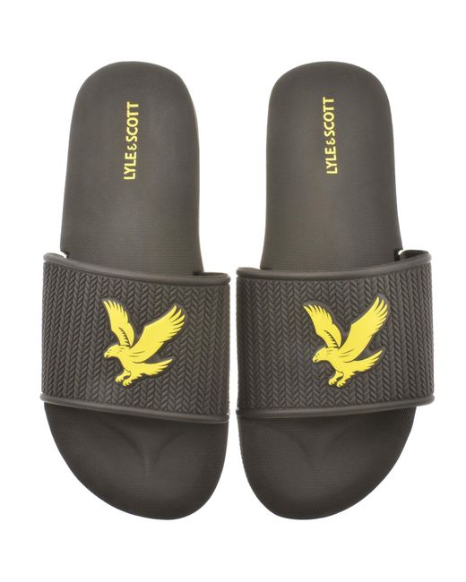 Lyle & Scott Gray Easy Logo Sliders for men