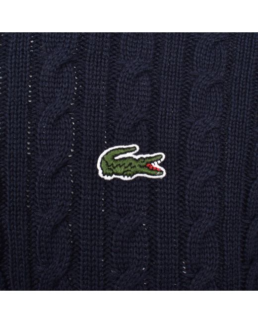 Lacoste Blue Cable Knit Jumper for men