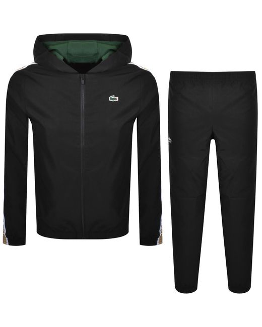 Lacoste Sport Hooded Tennis Tracksuit in Black for Men | Lyst