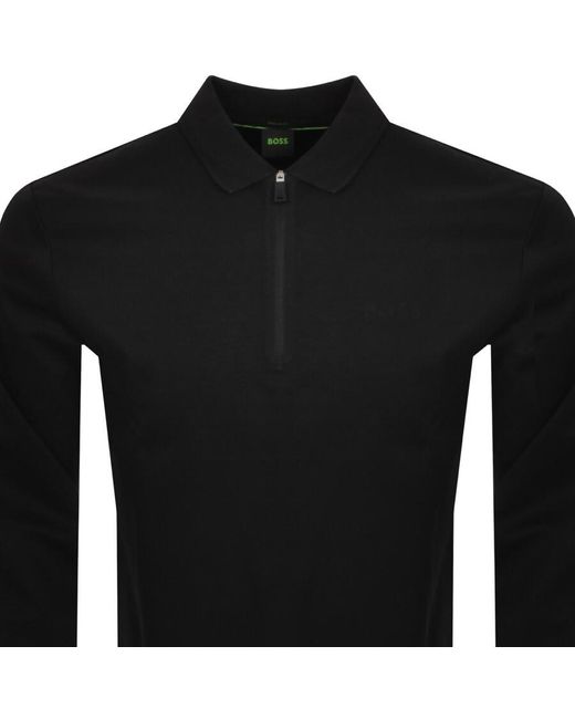 Boss Black Boss Plisy Mirror Long Sleeve Polo T Shirt for men