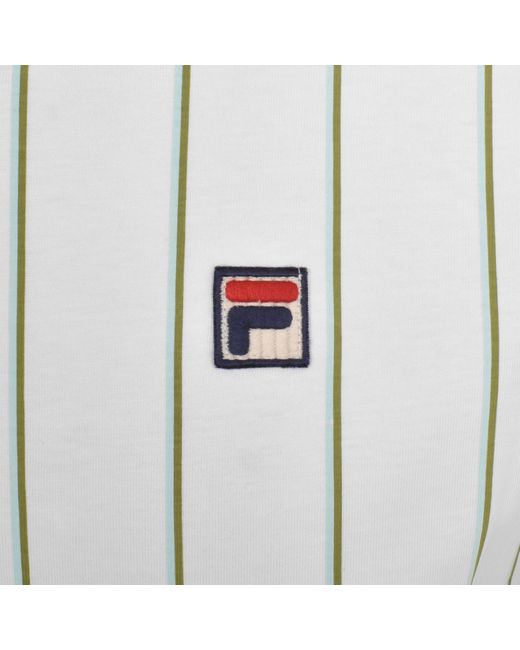 Fila White Pin Striped T Shirt for men