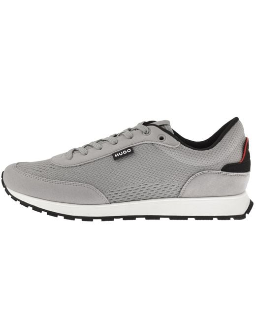 HUGO Gray Icelin Runn Trainers for men