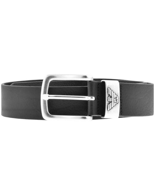 Armani Black Emporio Leather Belt for men