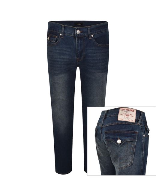 True Religion Blue Rocco Flap Skinny Jeans for men