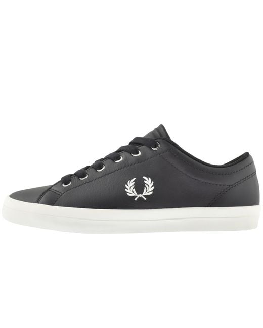 Fred Perry Black Baseline Leather Trainers for men