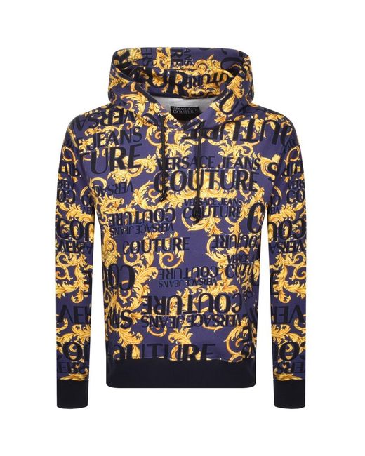 Versace Jeans Blue Couture Logo Pullover Hoodie for men