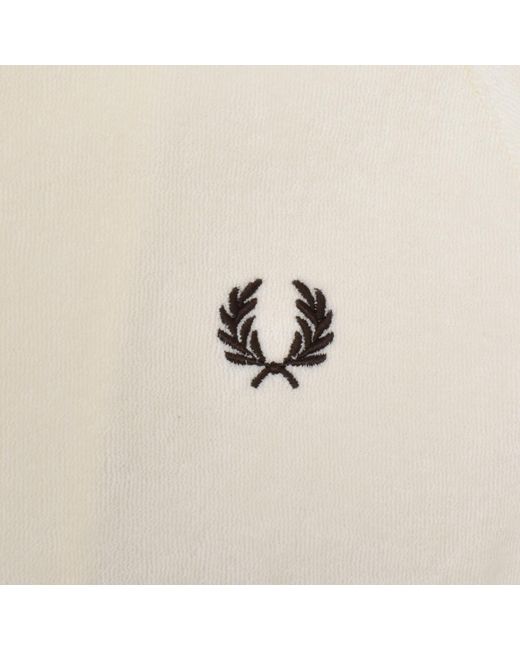 Fred Perry White Towelling Track Top for men