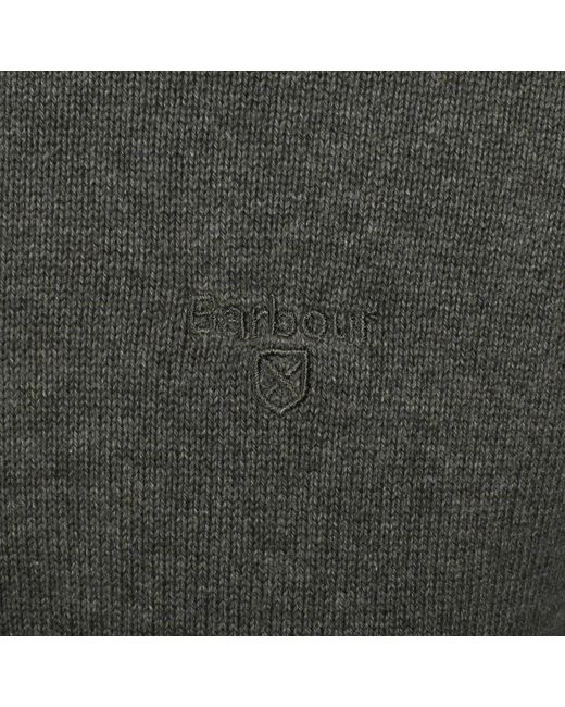 Barbour Green Half Zip Knit Jumper for men