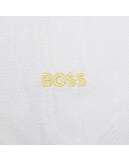 Boss White Boss Ocean Detailed Polo T Shirt for men