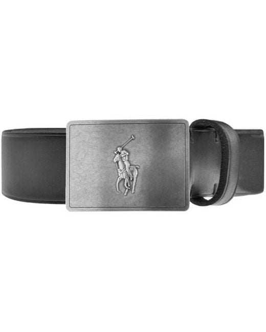 Ralph Lauren Gray Plaque Casual Belt for men