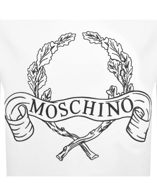 Moschino White Logo Sweatshirt for men