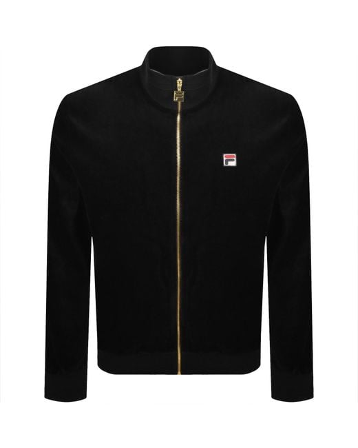 Fila Black Fila Nero Velour Track Top for men