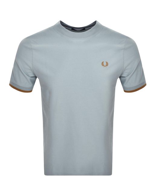 Fred Perry Blue Tipped Cuff Pique T Shirt for men