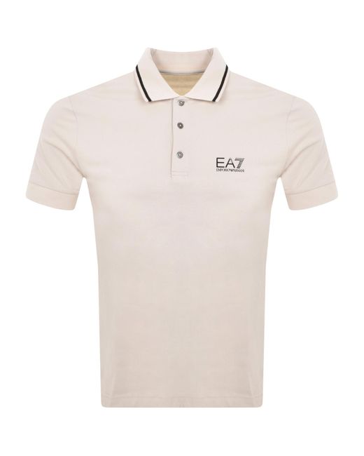 EA7 Natural Emporio Armani Tipped Polo T Shirt for men