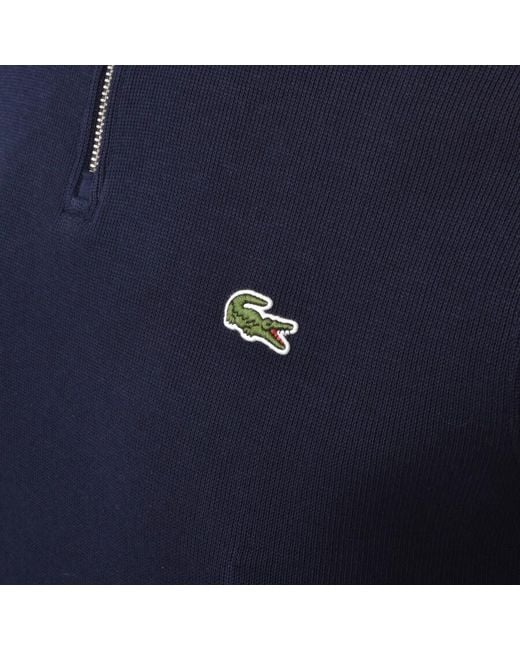 Lacoste Blue Half Zip Logo Sweatshirt for men
