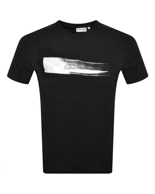 Calvin Klein Black Brush Logo T Shirt for men