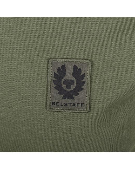 Belstaff Green Short Sleeve Logo T Shirt for men