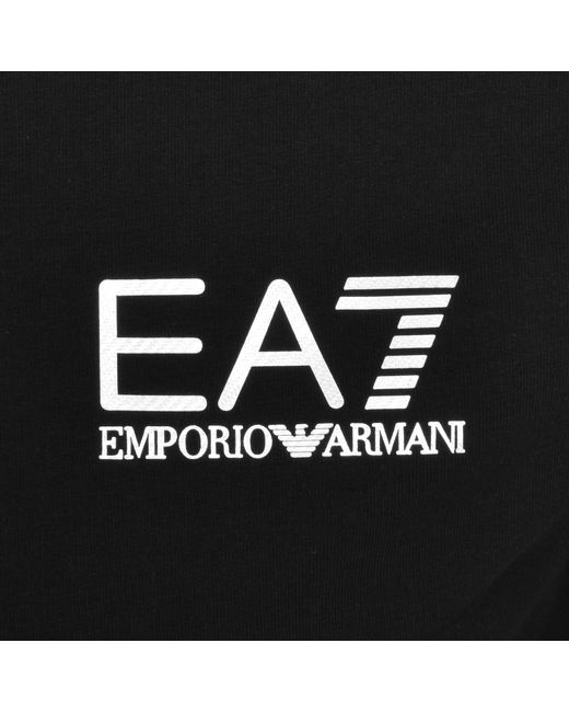EA7 Black Emporio Armani Full Zip Logo Sweatshirt for men