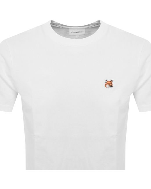 Maison Kitsuné White Fox Head Patch T Shirt for men