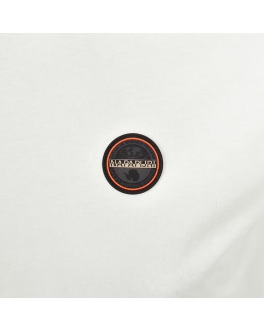 Napapijri White S Badge T Shirt Off for men
